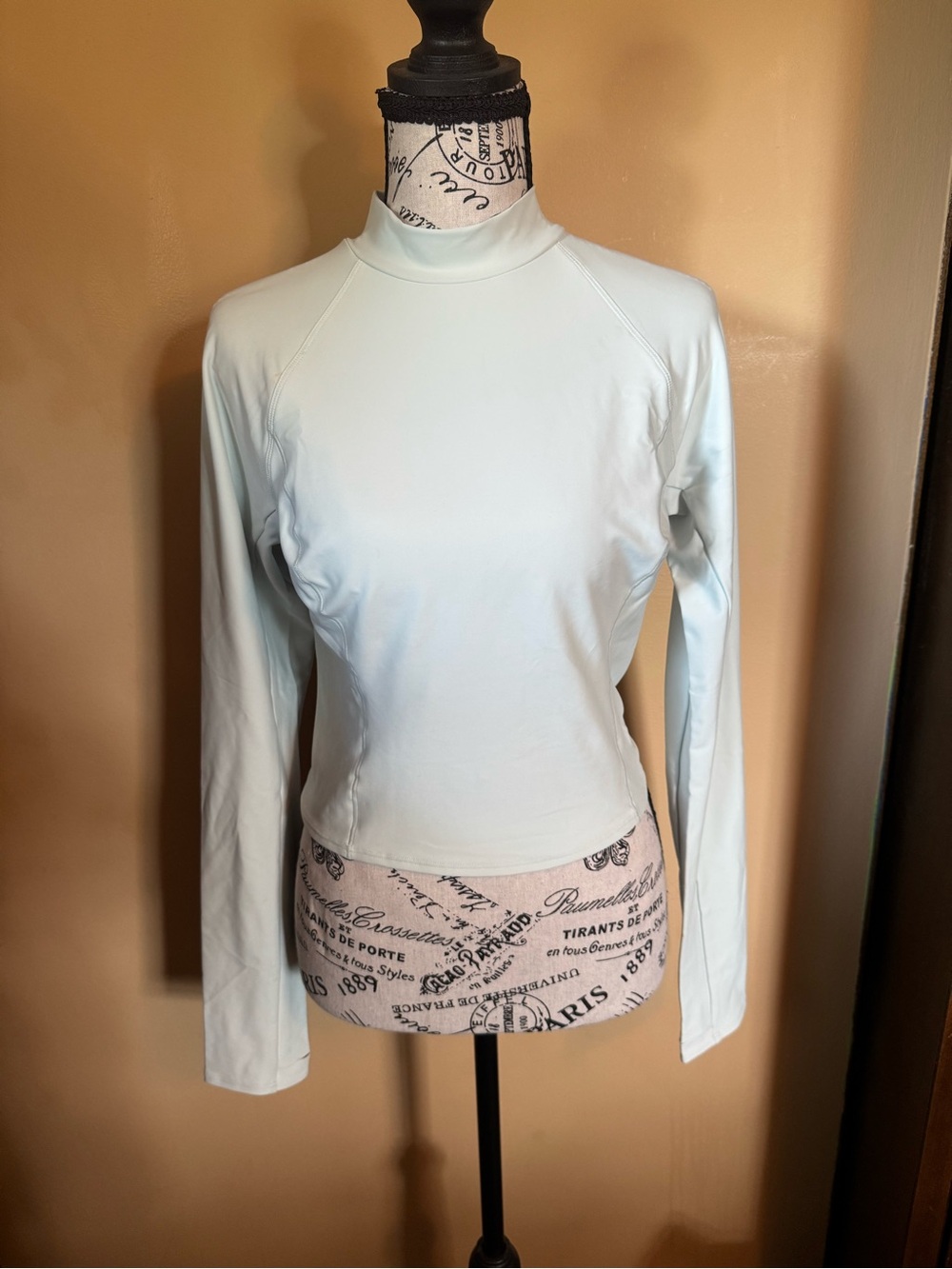Athleta Pale Blue Long-Sleeve Mock Neck Top